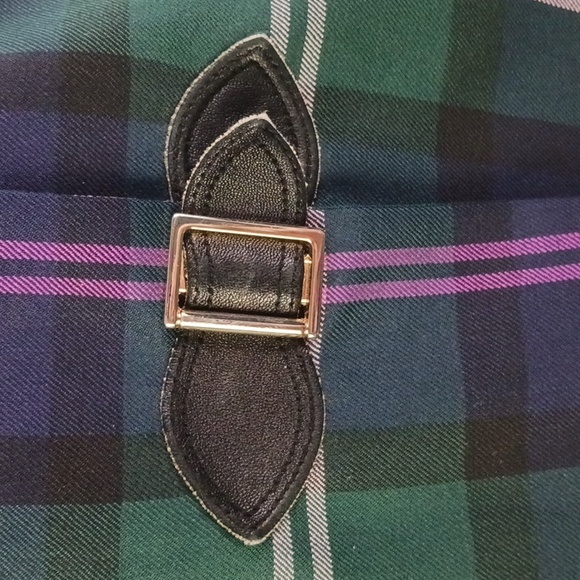 Escada Vtg Green Purple Plaid W Buckles Jacket. - Picture 3 of 8